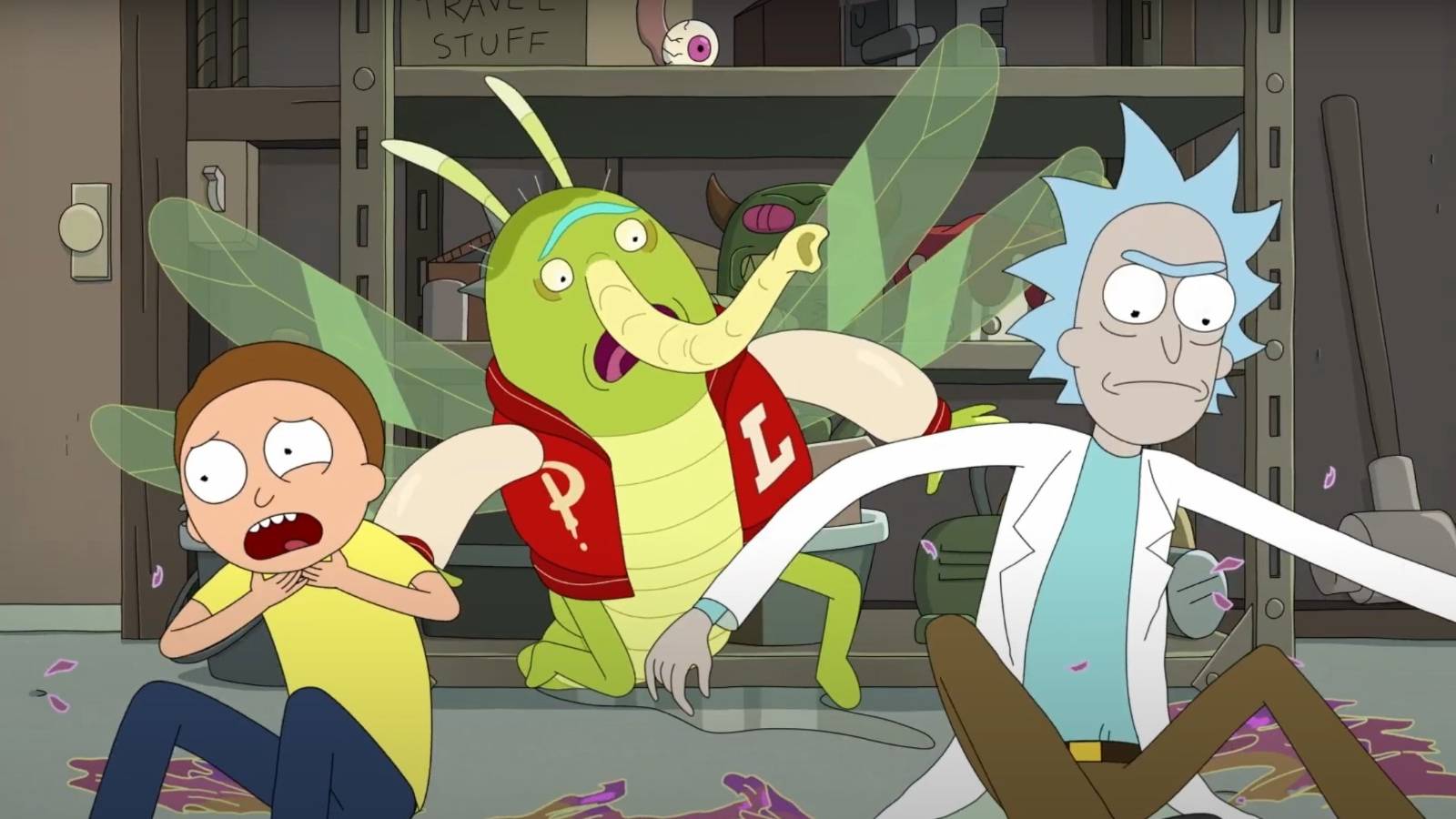 Rick and Morty with bug in season 6 return trailer