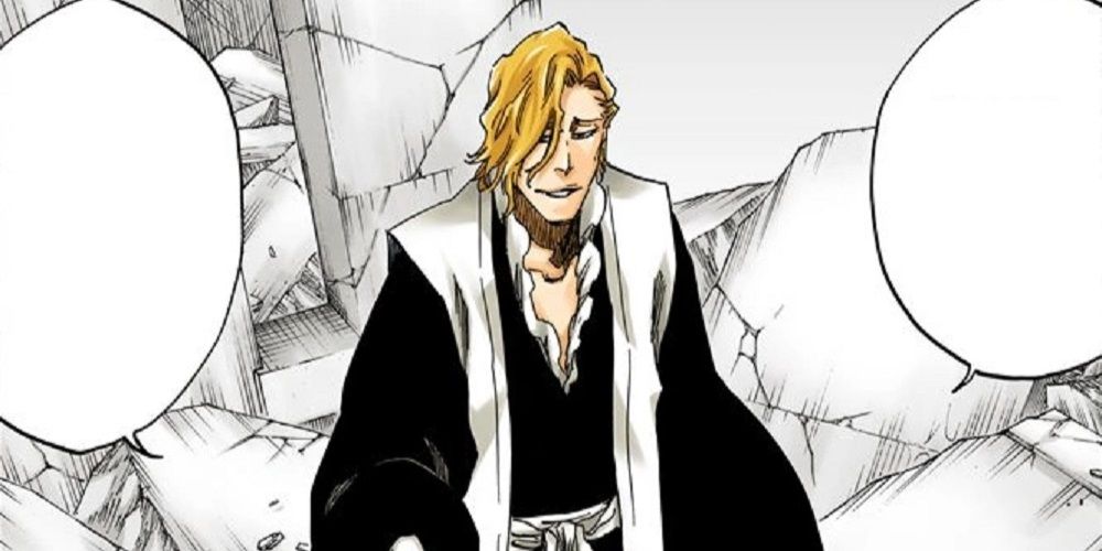 Rojuro Ootoribashi fighting Mask de Masculine in the Bleach manga