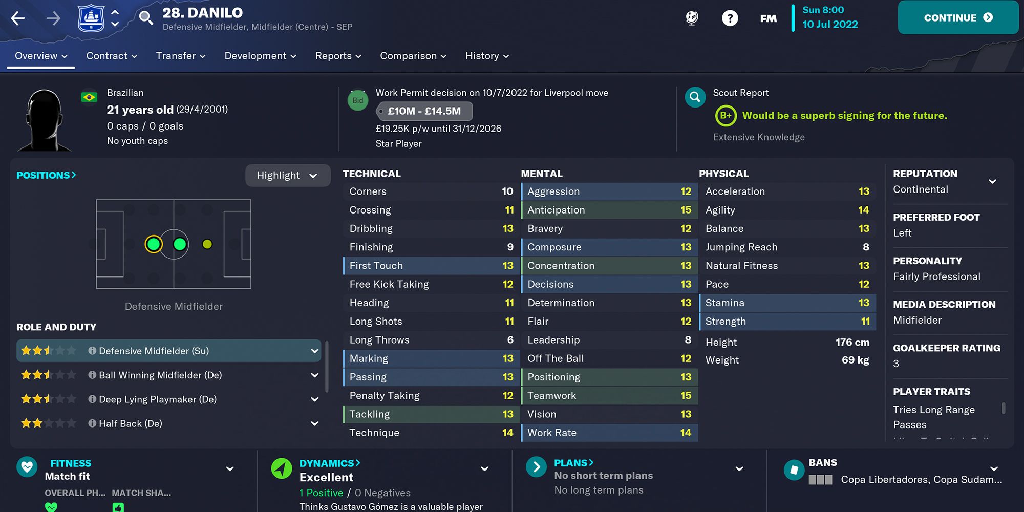 Screenshot of Danilo In Football Manager 23