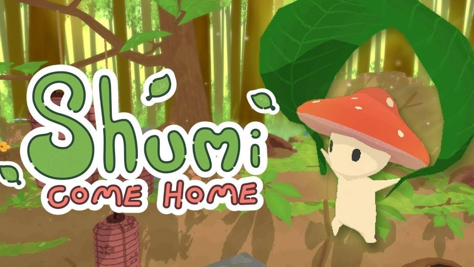 Shumi Come Home title art with Shumi gliding