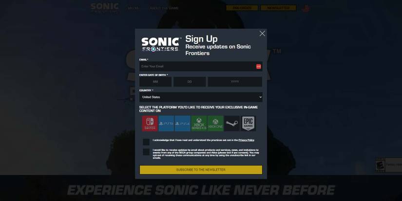 SonicFrontiersNewsletterSignUp