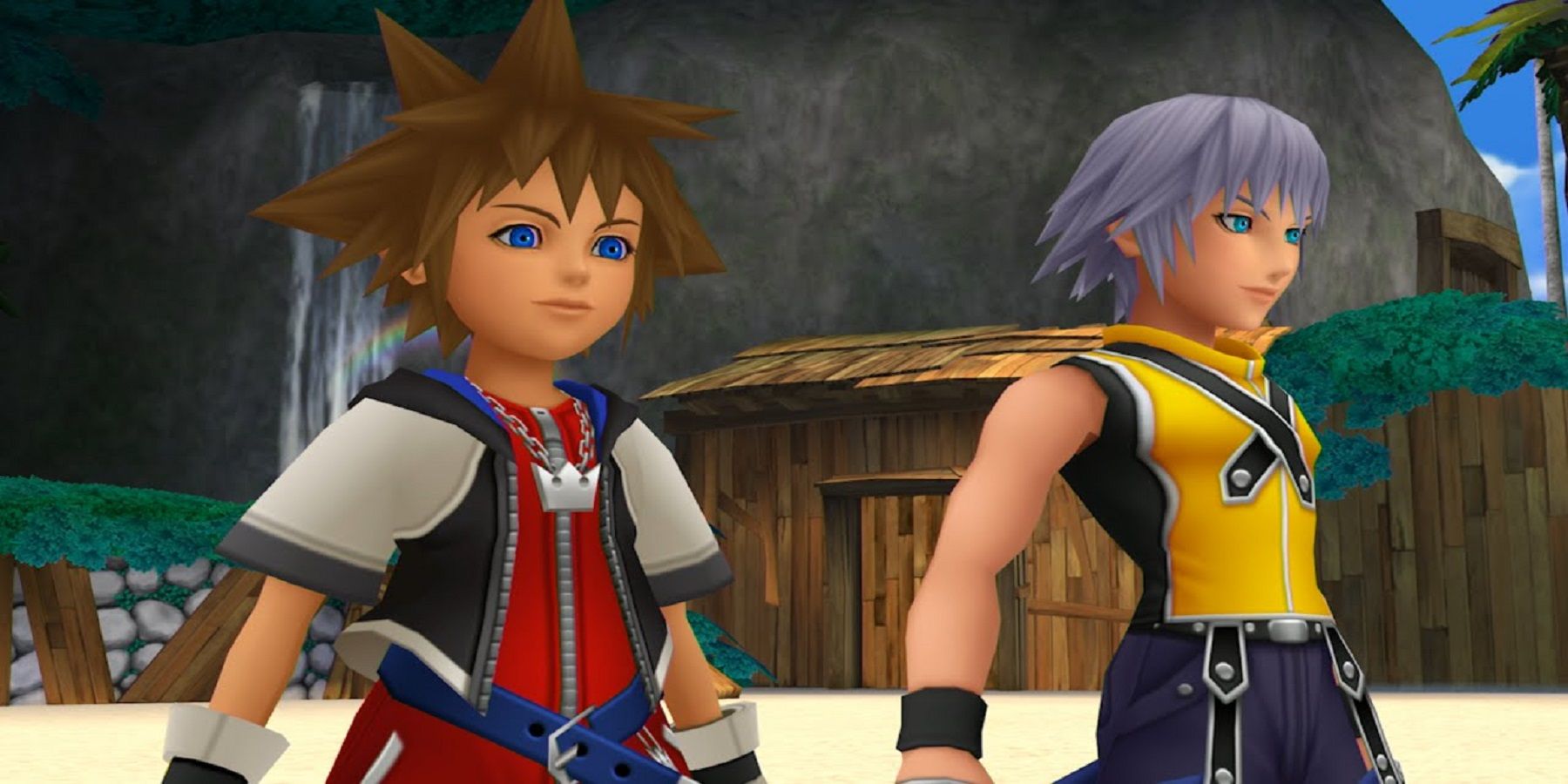 Sora and Riku on Destiny Islands