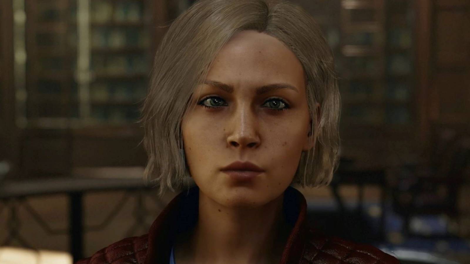 Close up shot of a Starfield NPC