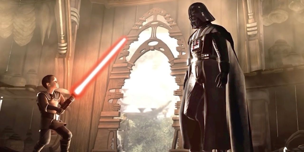 Starkiller and Darth Vader in Star Wars: The Force Unleashed