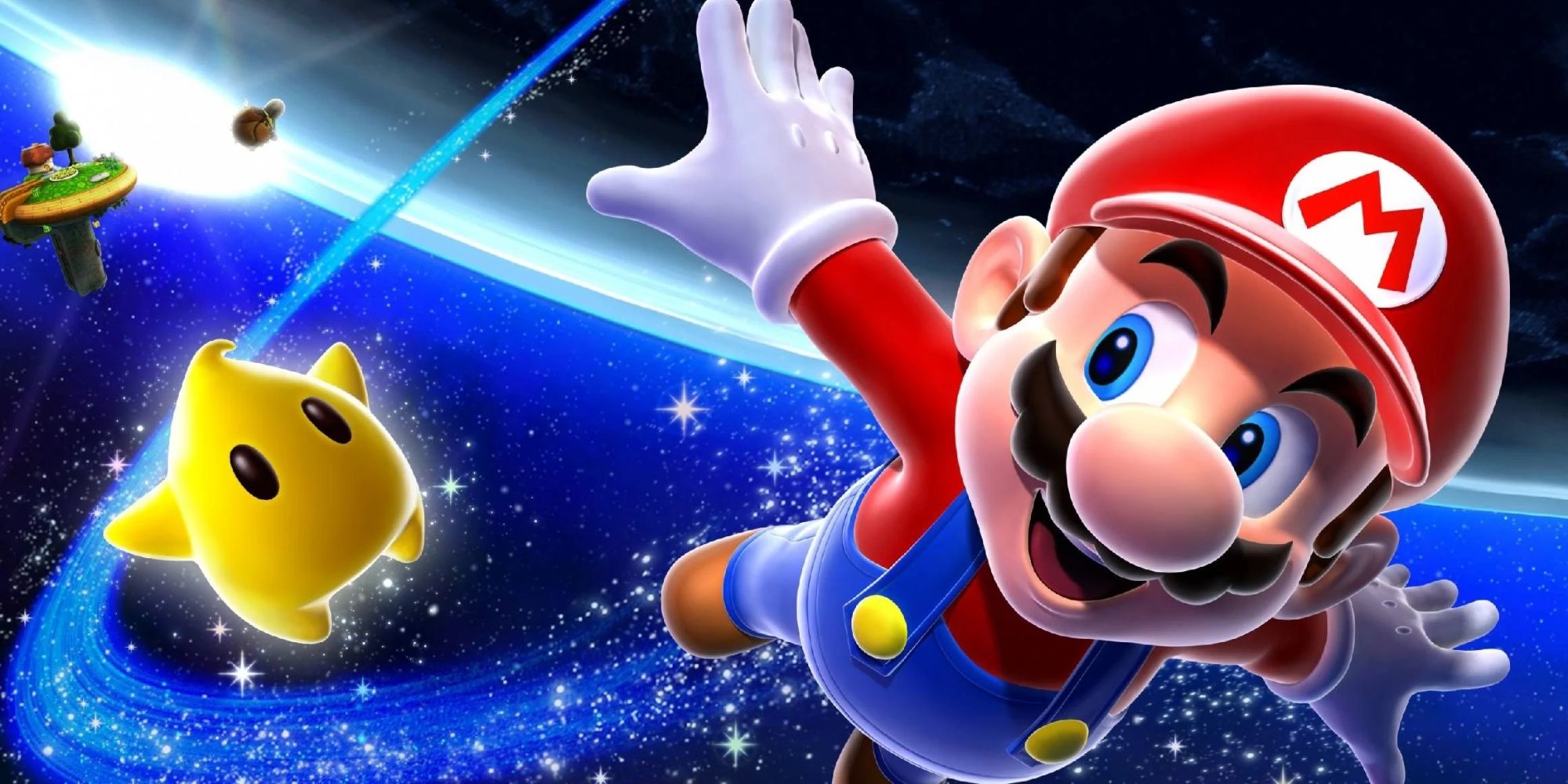 Mario and a luma from Super Mario Galaxy