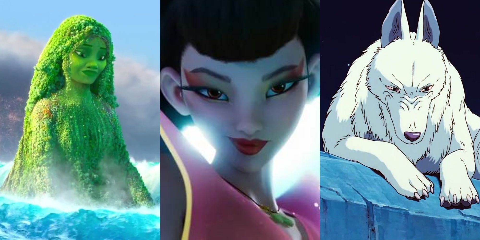 Te Fiti in Moana, Chang'e in Over the Moon, Moro in Princess Mononoke