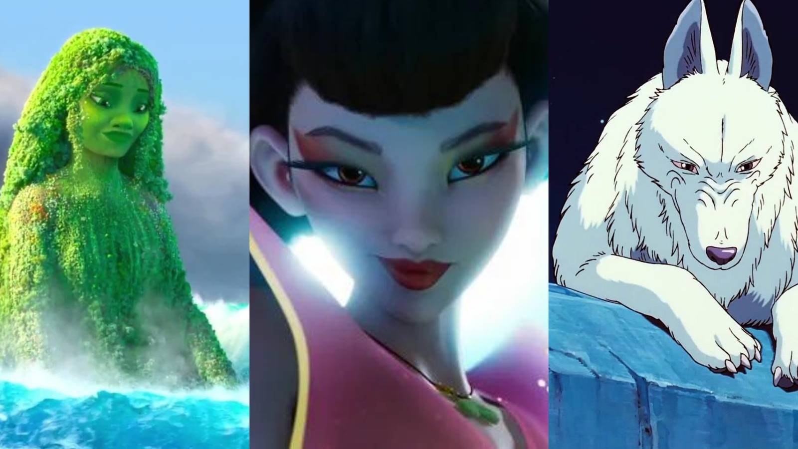 Te Fiti in Moana, Chang'e in Over the Moon, Moro in Princess Mononoke