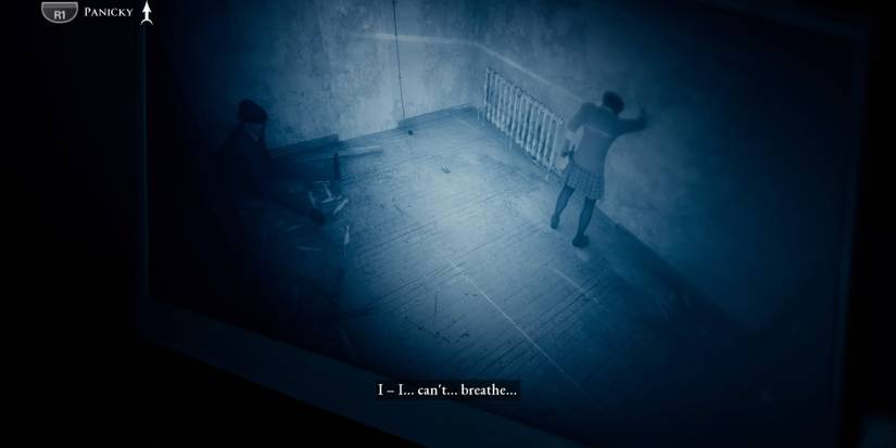 CCTV footage of Erin in a dark room