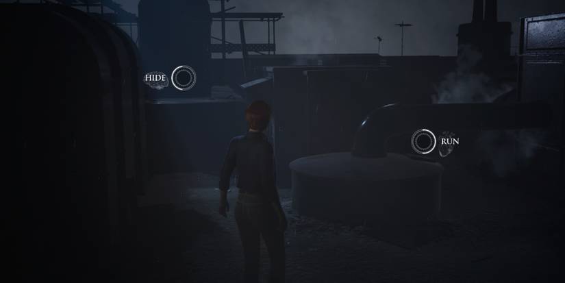 Kate choosing whether to run or hide from Du'Met