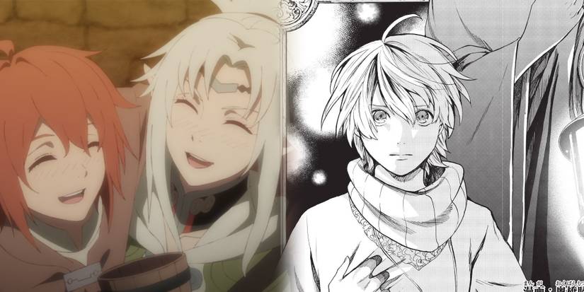 The Faraway Paladin - Shot Of Will and Meneldor In Anime Next To Cover Of Manga With Will 