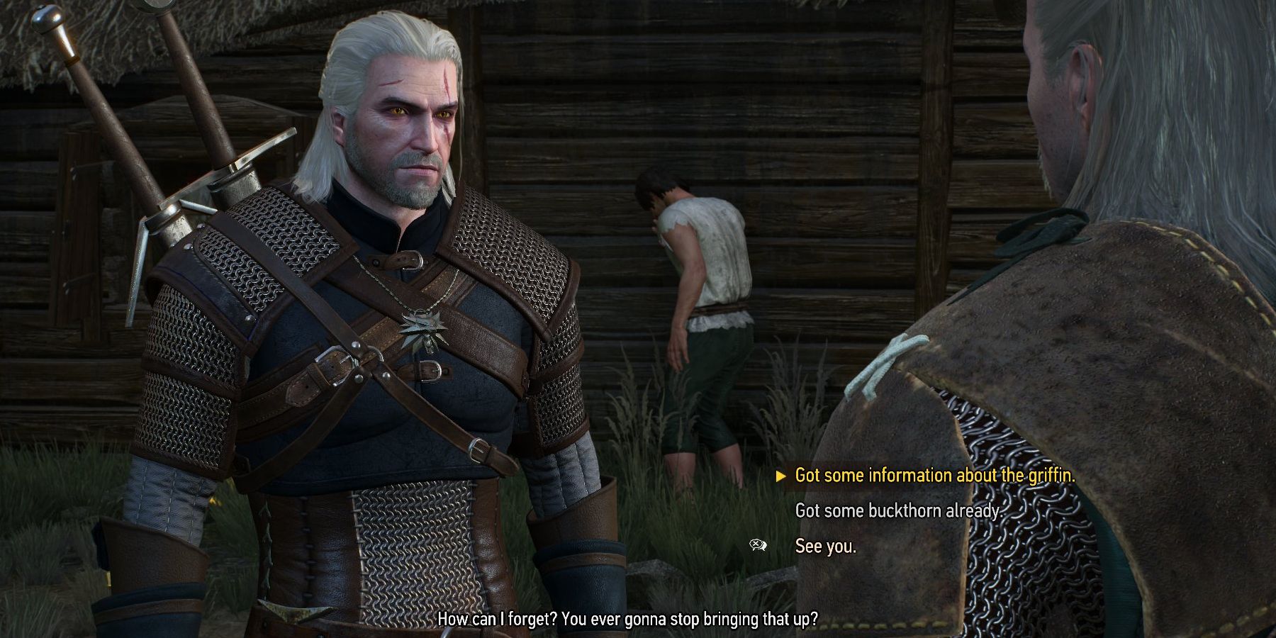 The Witcher 3 Geralt informing Vesemir about the Griffin