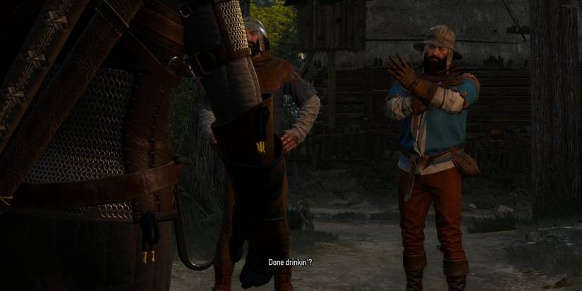 The Witcher 3 Geralt's confrontation outside the Inn