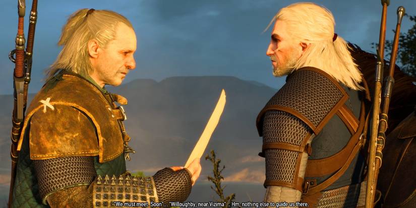 The Witcher 3 Vesemir and Geralt reading Yen's letter