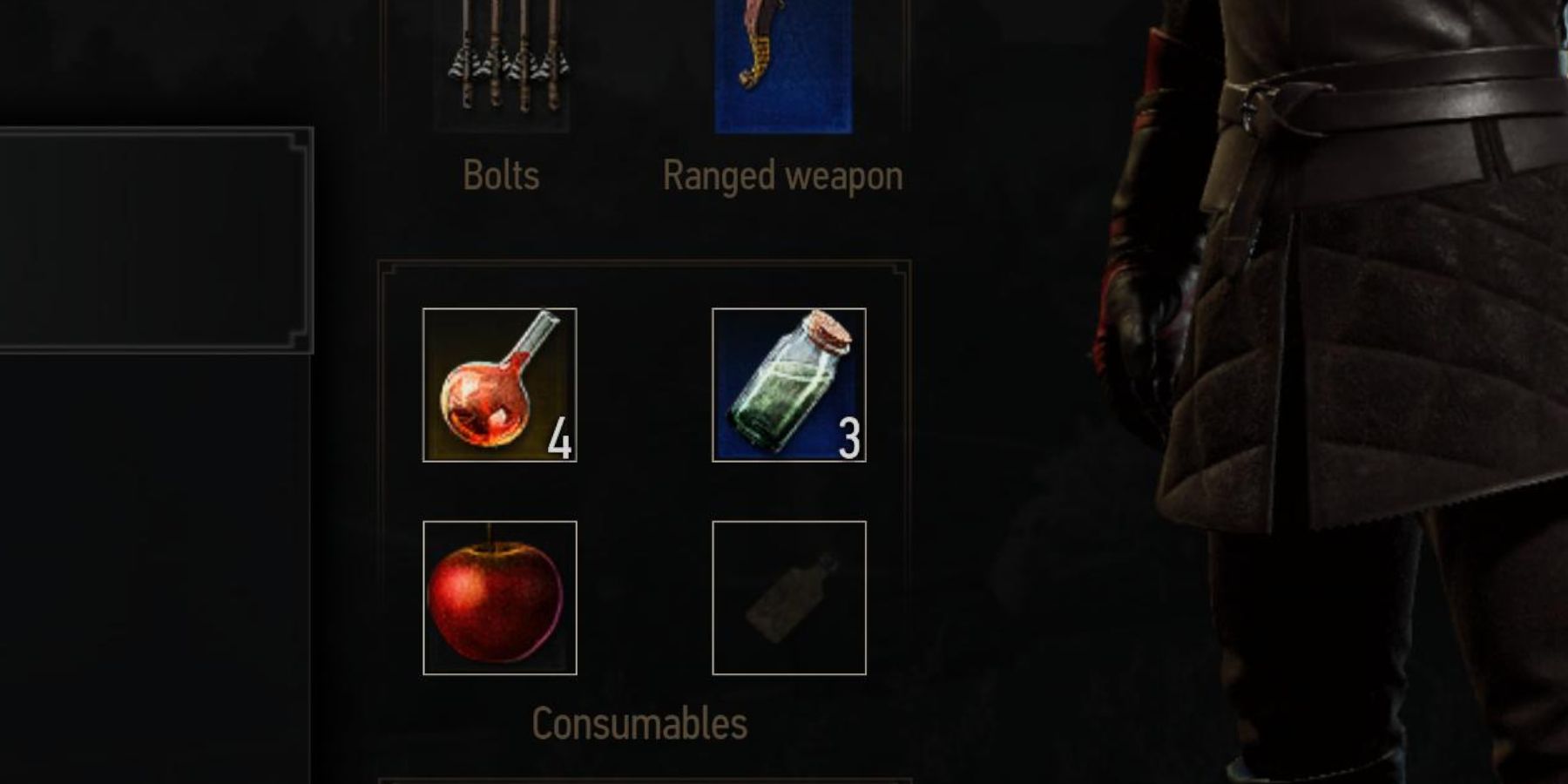 Consumables slots in The Witcher 3