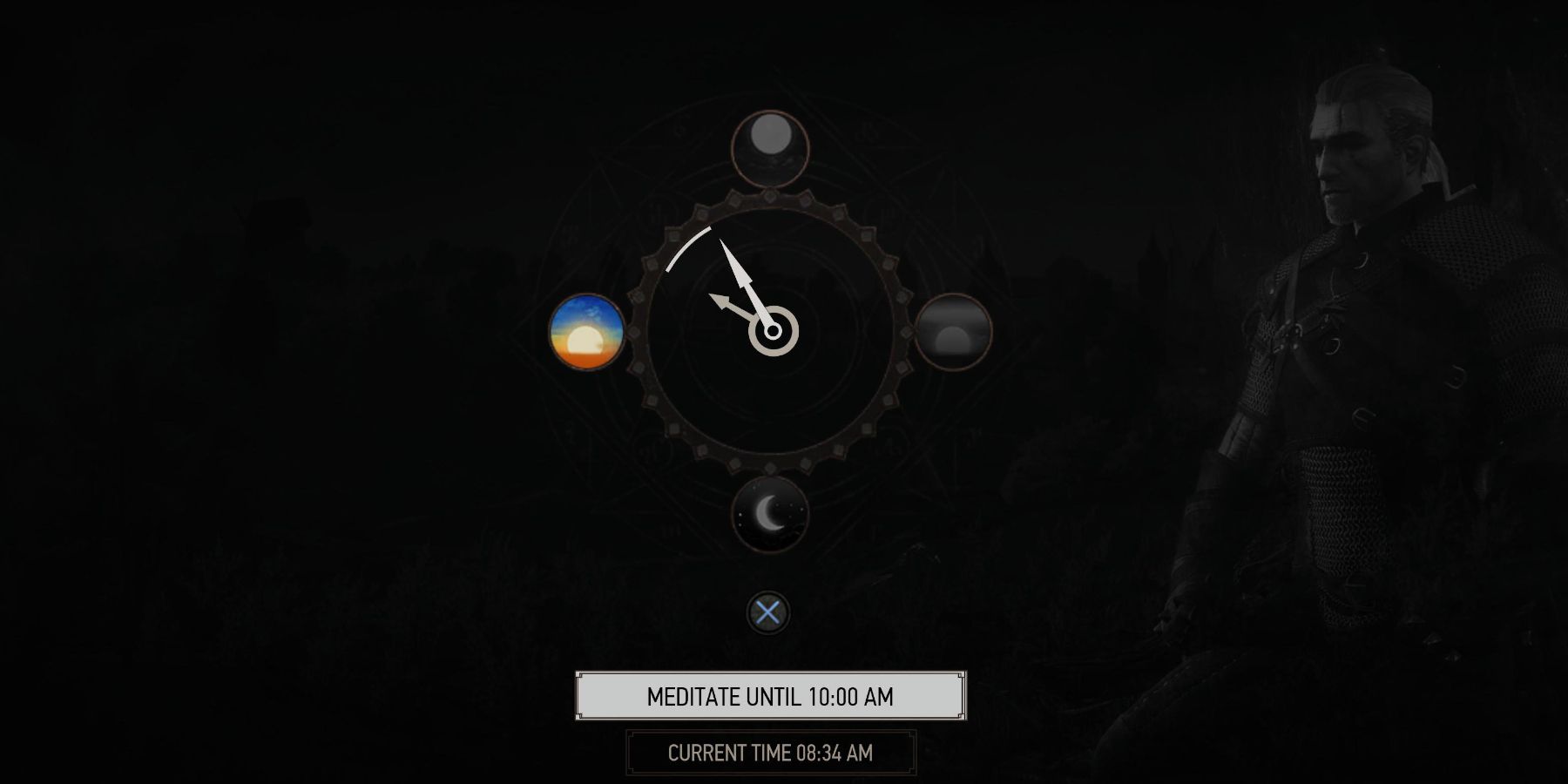 The Witcher 3 meditation screen