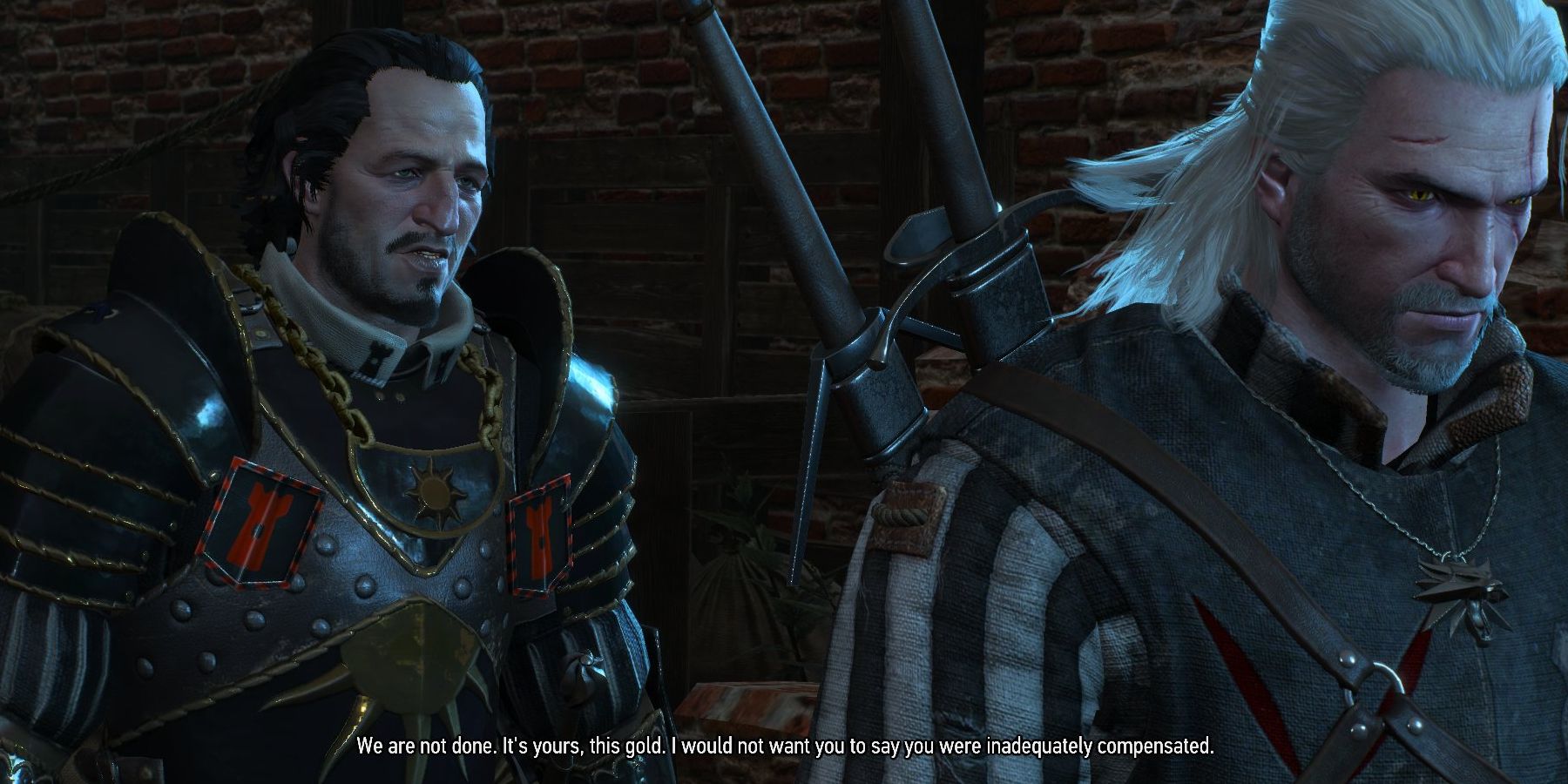 The Witcher 3 the captain offers Geralt pay for his efforts