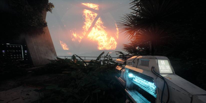 Earth exploding as seen from inside the facility in The Entropy Centre