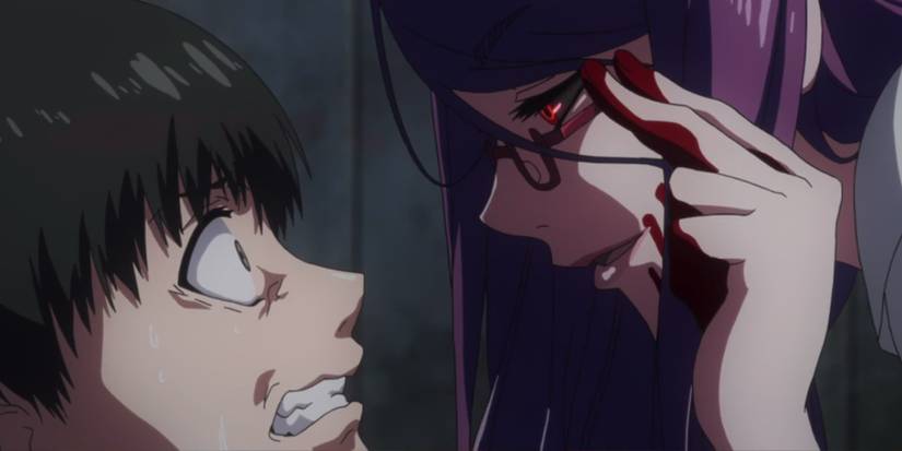 Tokyo Ghoul - Rise Staring Down Kaneki As If He Is Food