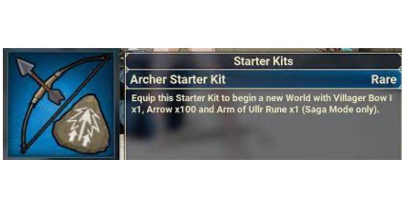 Archer Starter Kit information panel from Tribes of Midgard