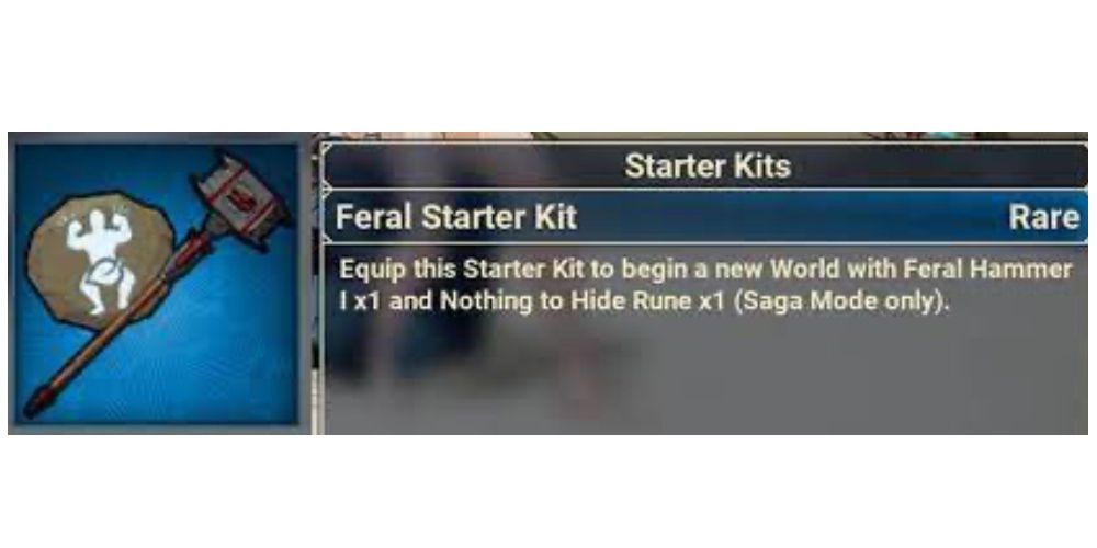 Feral Starter Kit information panel from Tribes of Midgard