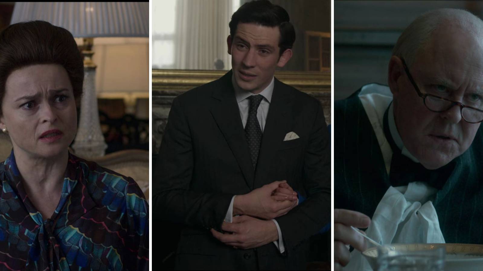 Princess Margaret, Prince Charles, and Winston Churchill in The Crown