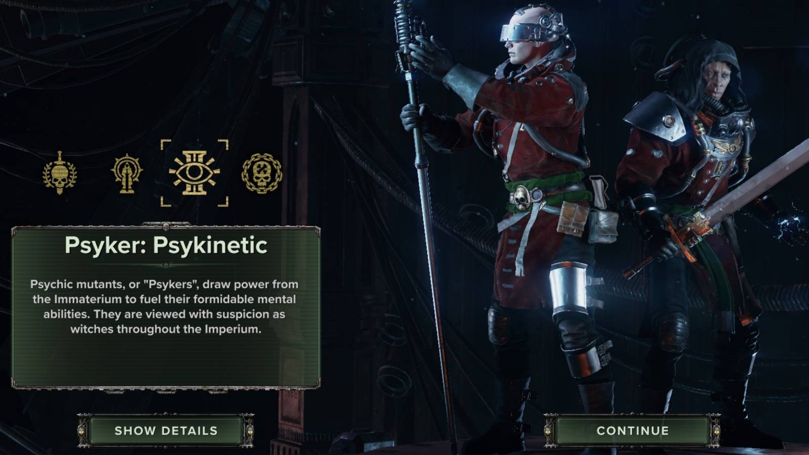 Warhammer 40,000 Darktide Choosing A Psyker Psykinetic
