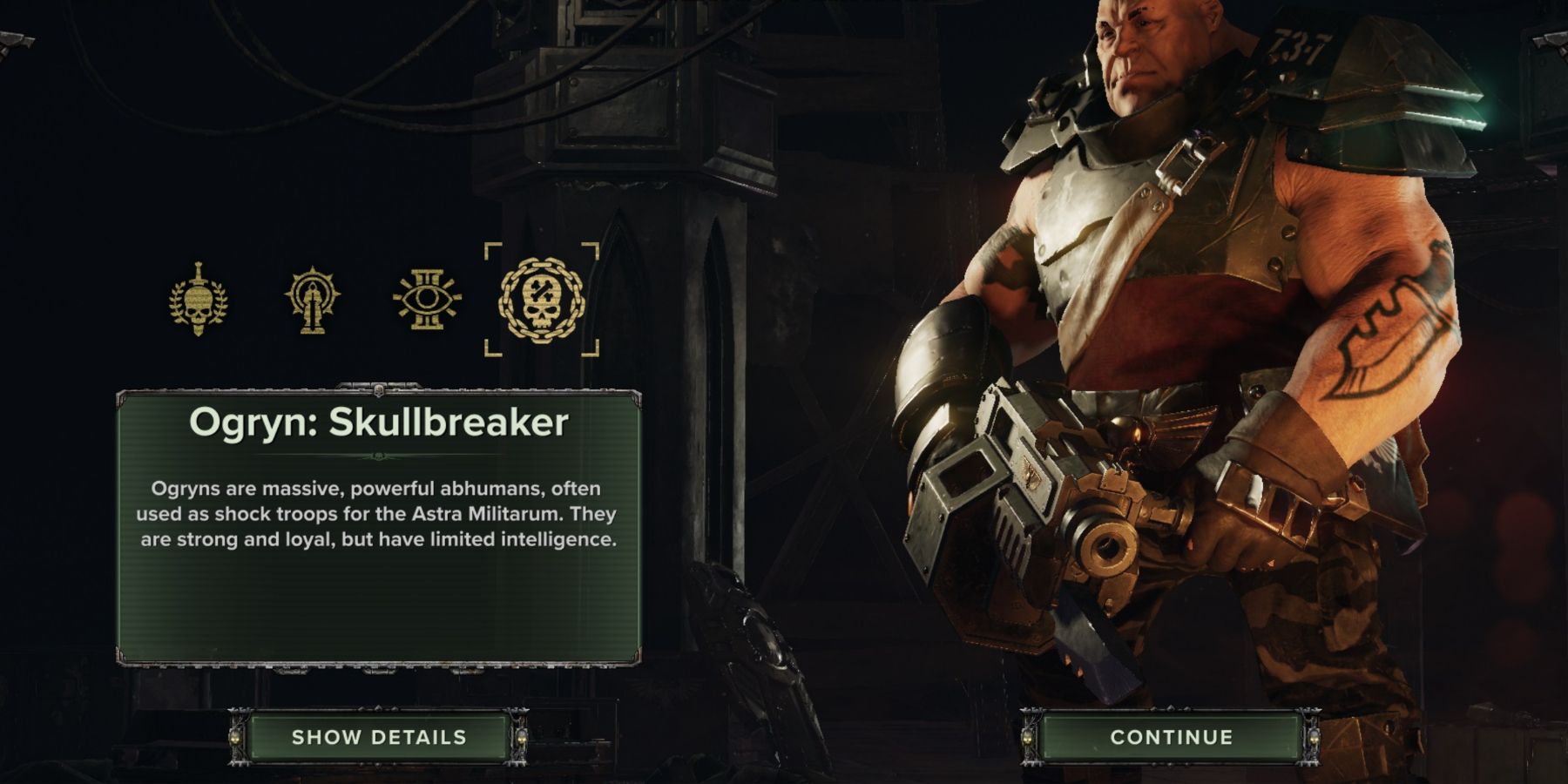 Warhammer 40,000 Darktide Picks an Ogryn Skullbreaker