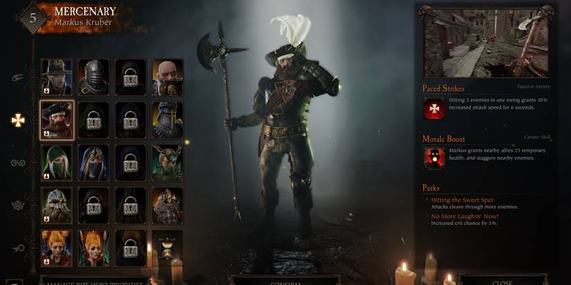 Warhammer Vermintide 2 Mercenary Selection