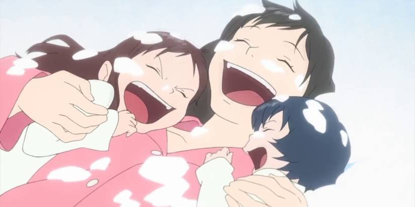 Hana, Sohei, and Yuki in Wolf Children
