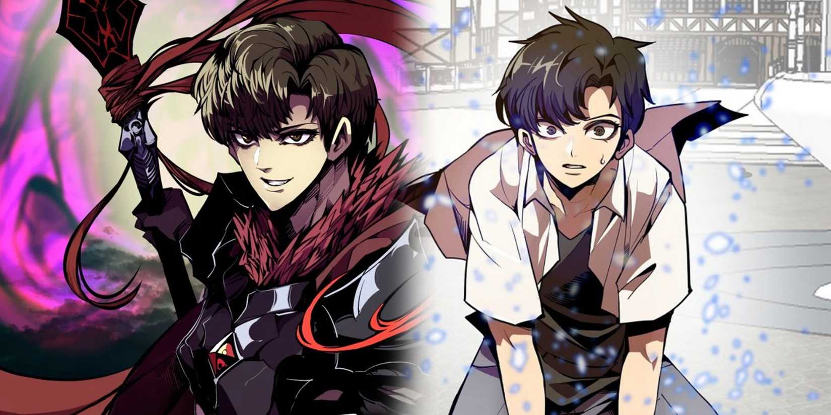 Worthless Regression - Main Character In Cover Art Next To Panel Of Him First Appearing In New World