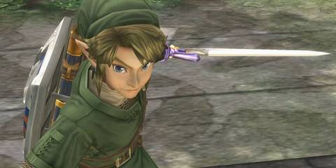 Link wielding the Master Sword in The Legend Of Zelda: Twilight Princess
