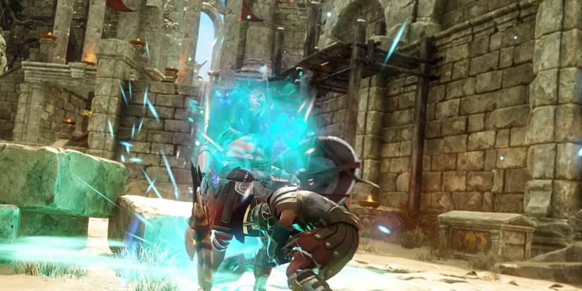 A Greatsword user using a finisher