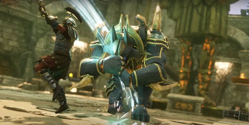 A Greatsword using an upwards slash