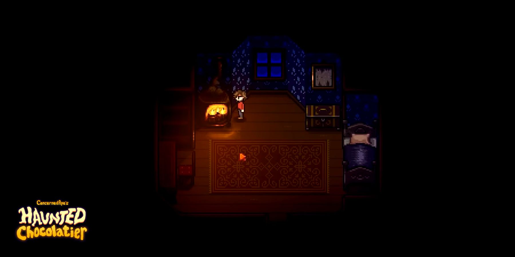 haunted chocolatier early gameplay trailer screenshot room player fireplace