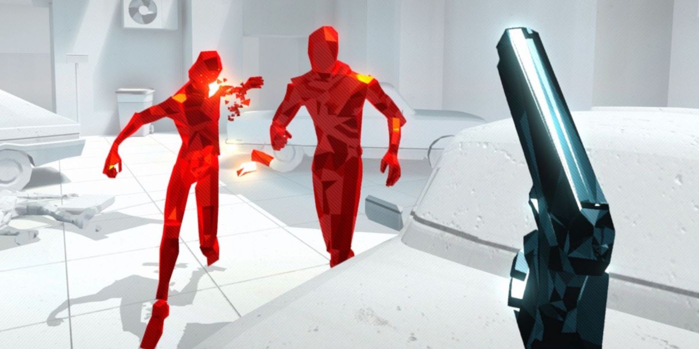 Player shooting enemies in Superhot