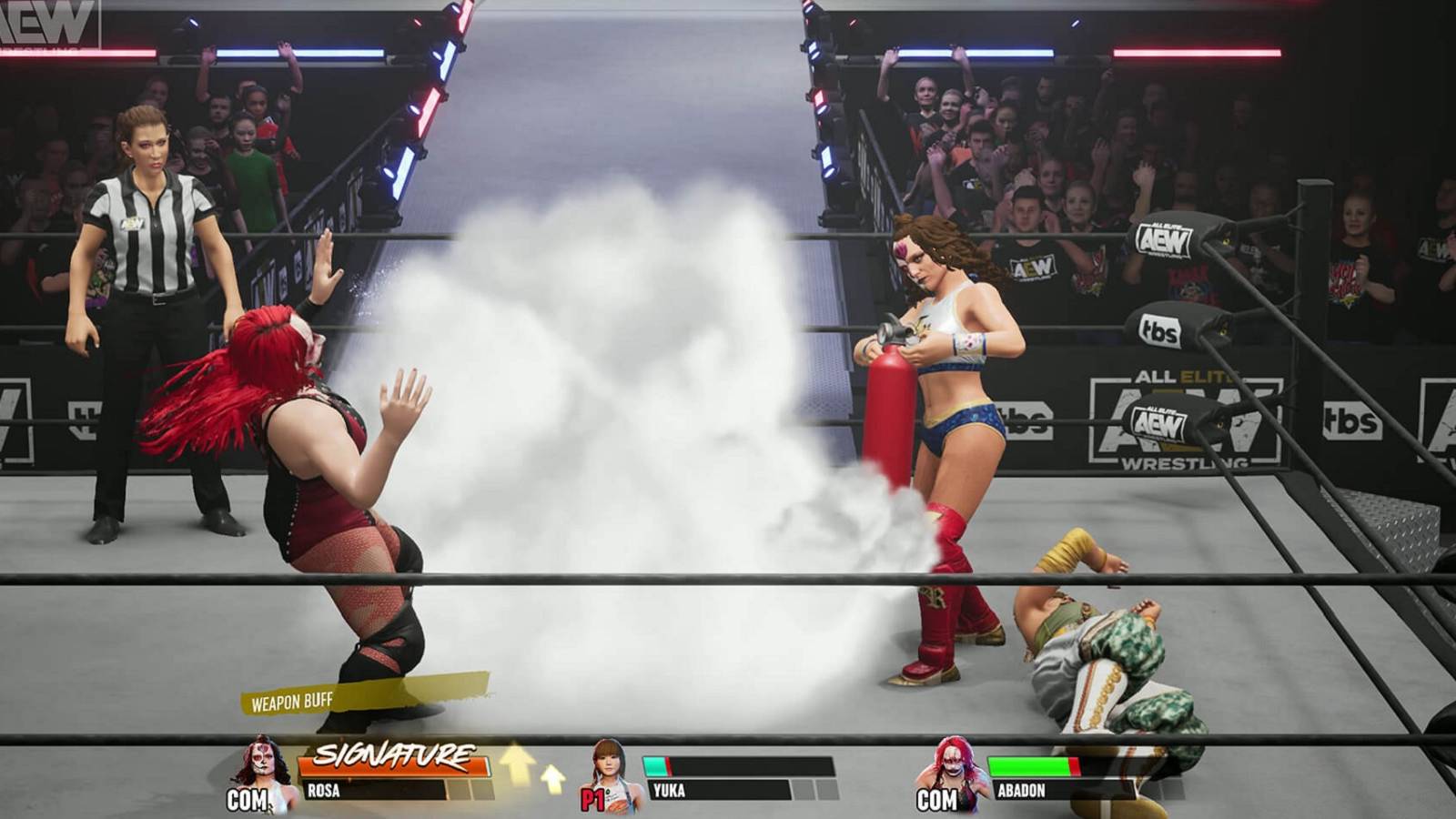 aew fight forever fire extinguisher