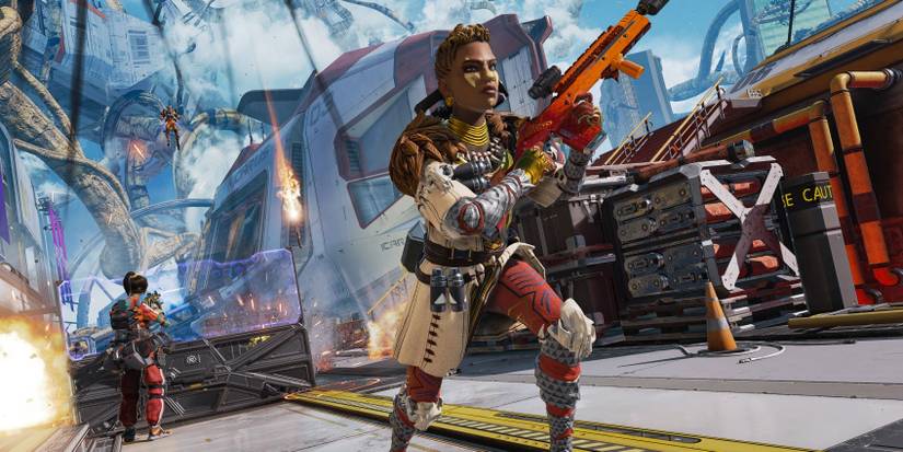 apex legend one team fighting another team 