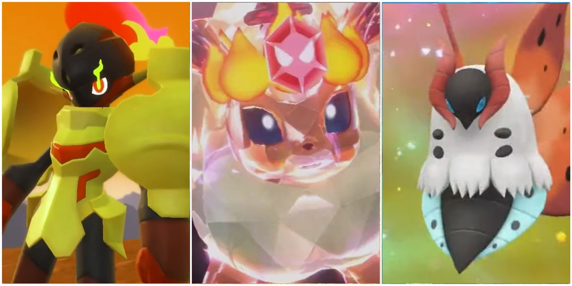armarouge fire tera type flareon and volcarona seen in pokemon scarlet violet