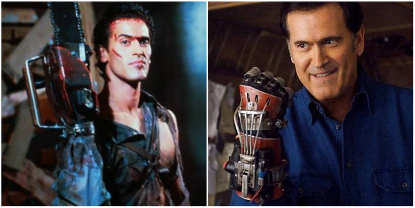 Ash in Evil Dead 2 and Ash vs. Evil Dead