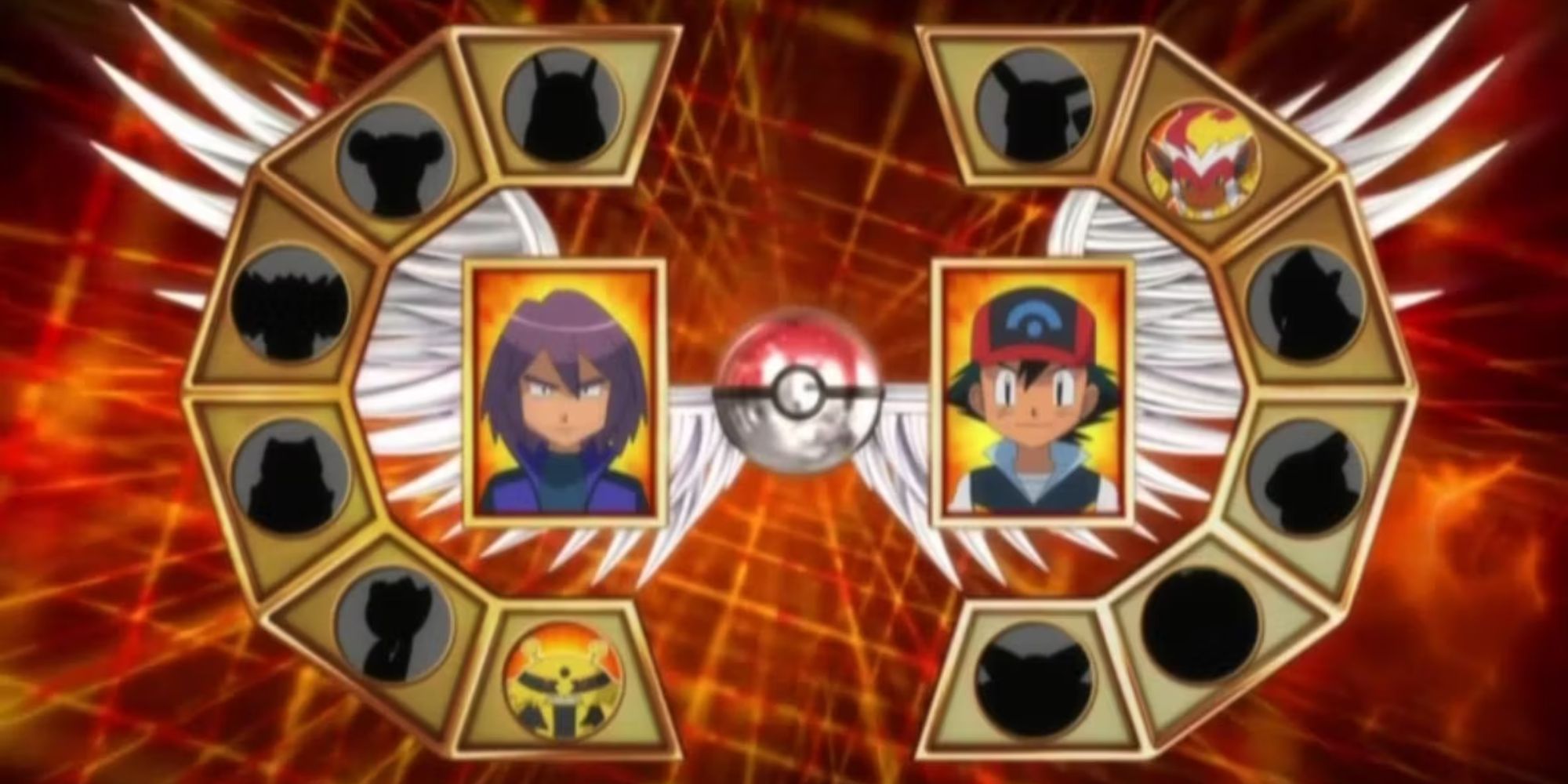 Ash and Paul's final match up screen. 