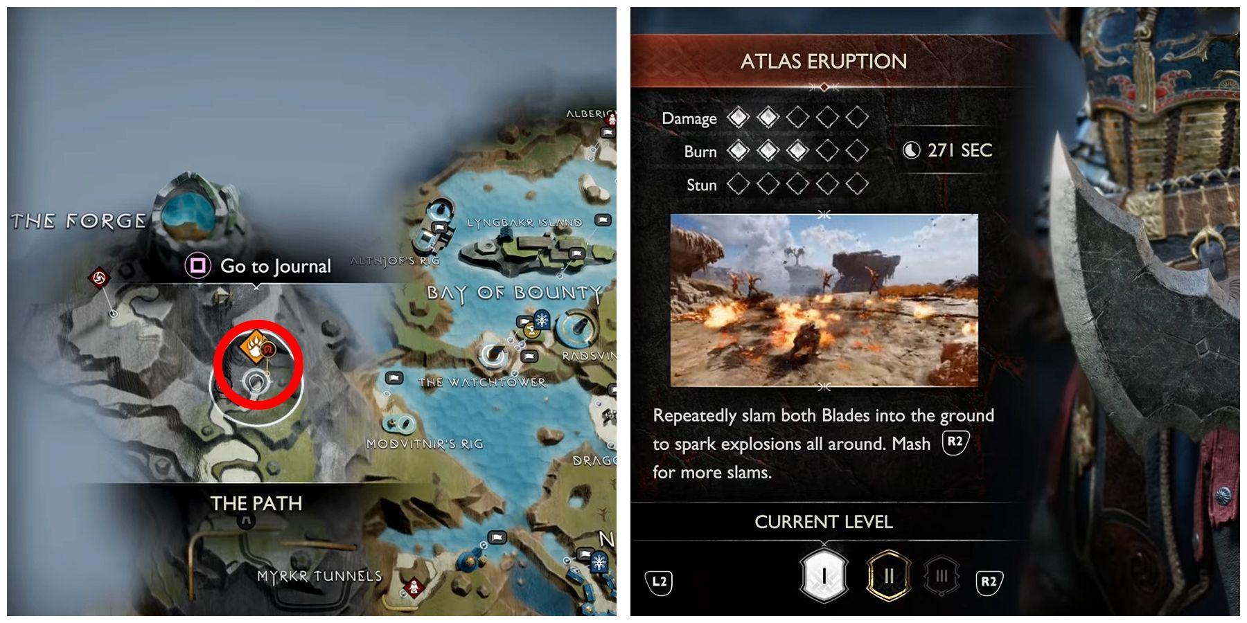 atlas eruption location in god of war ragnarok