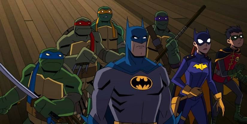 batman, batgirl and robin with the teenage mutant ninja turtles