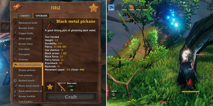 black metal pickaxe valheim