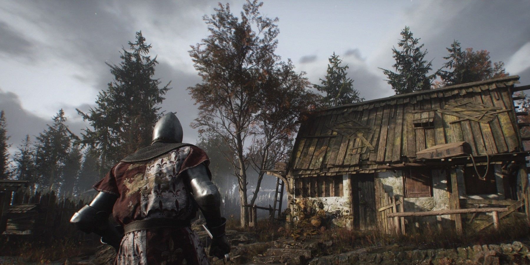 A knight approaches a house in Blight: Survival