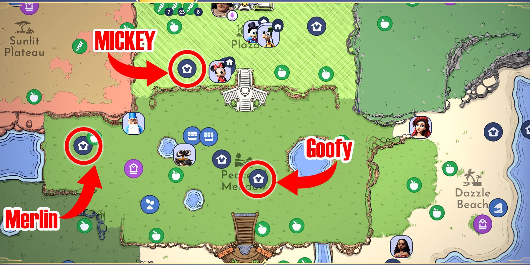 characters house location in disney dreamlight valley