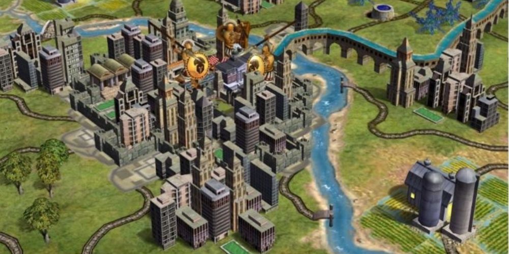 Large city next to river from Civilization 4