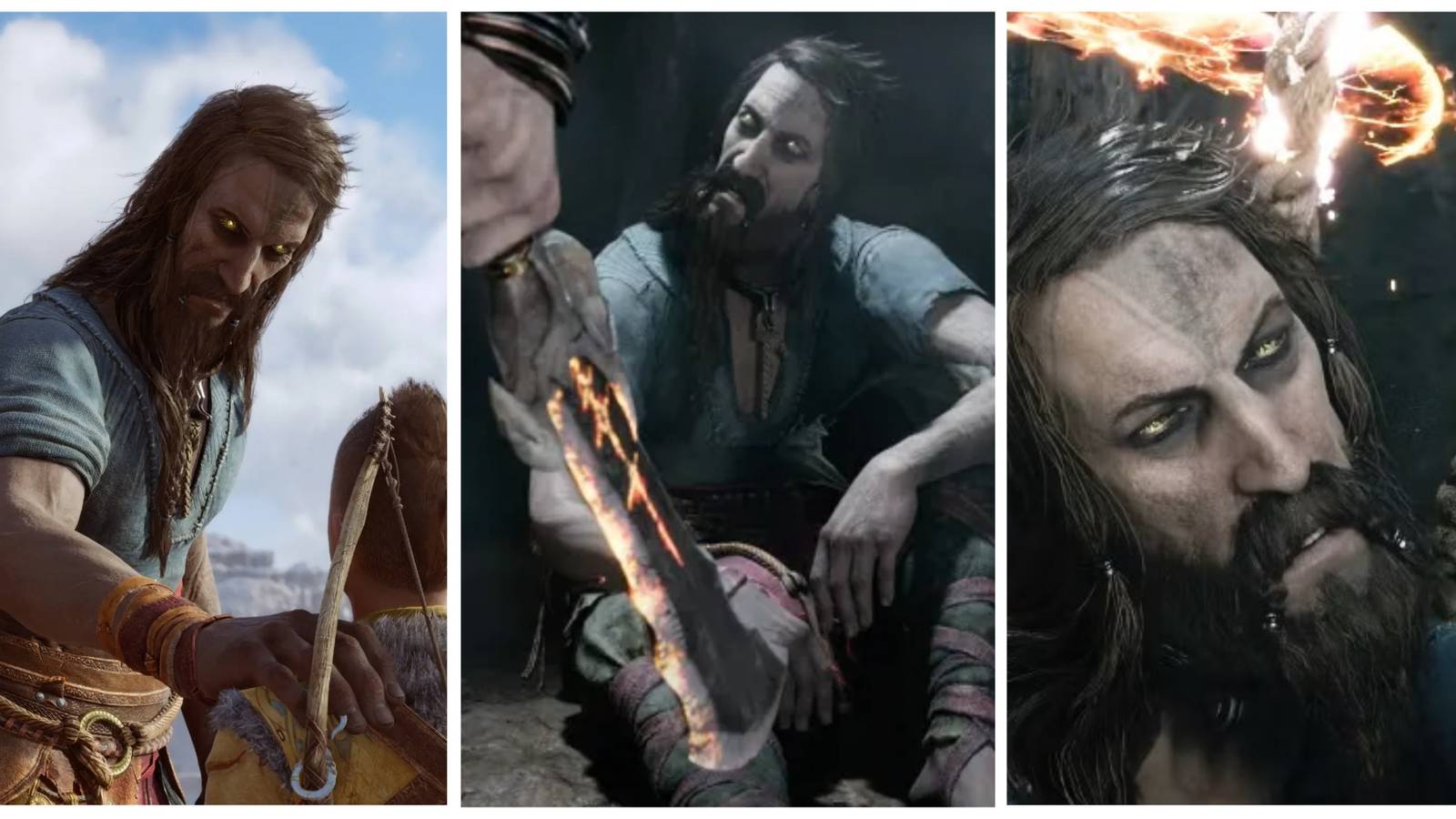 tyr with atreus and kratos blades of chaos in god of war ragnarok