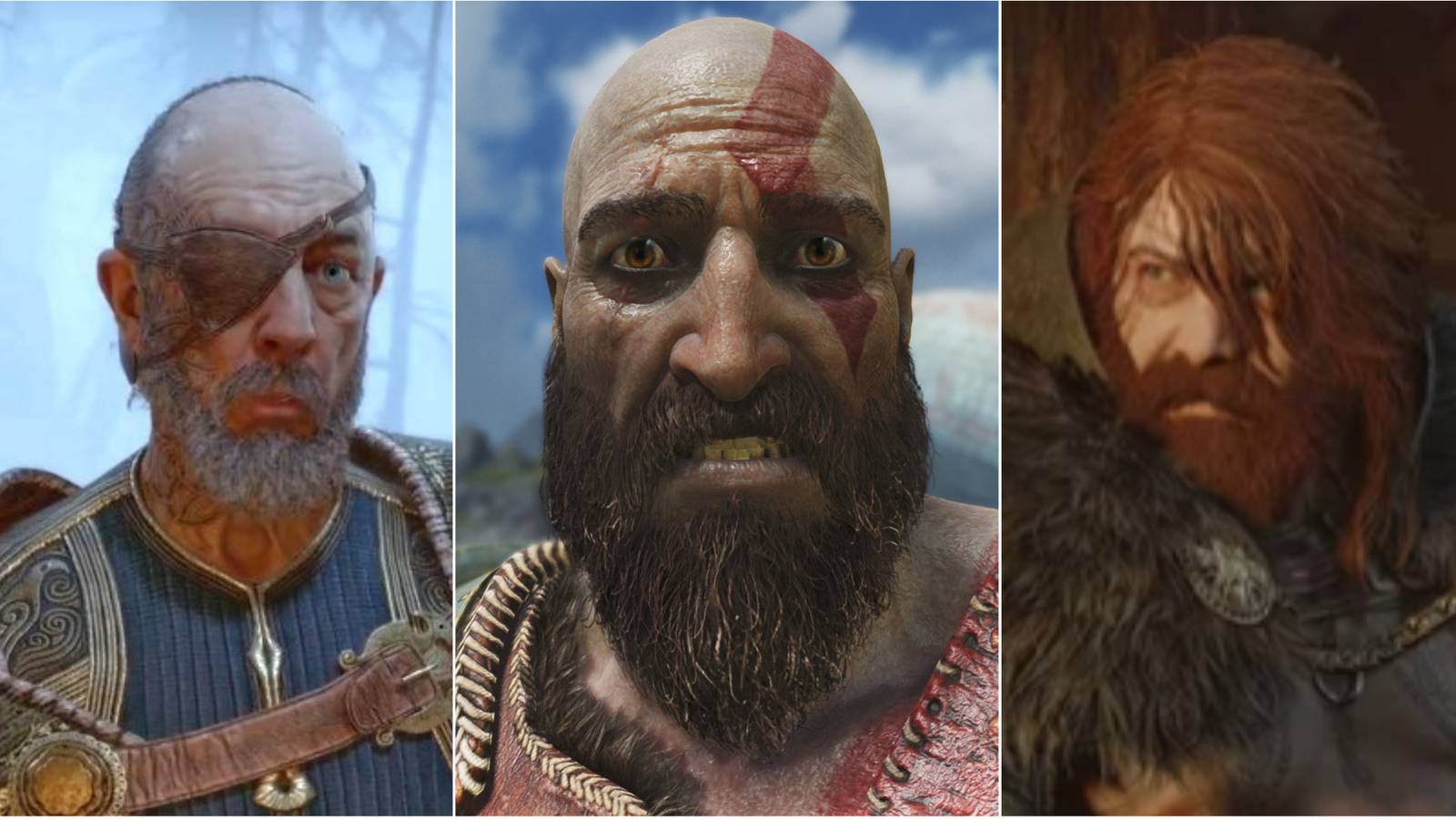 odin, kratos and thor looking shocked