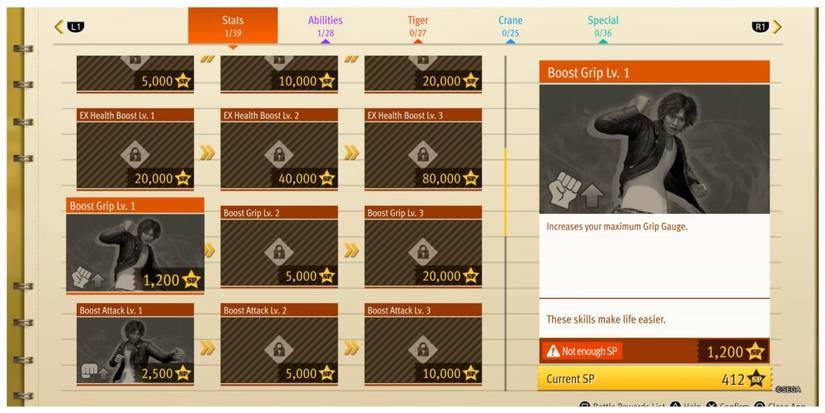 Lost Judgment Stats Skill
