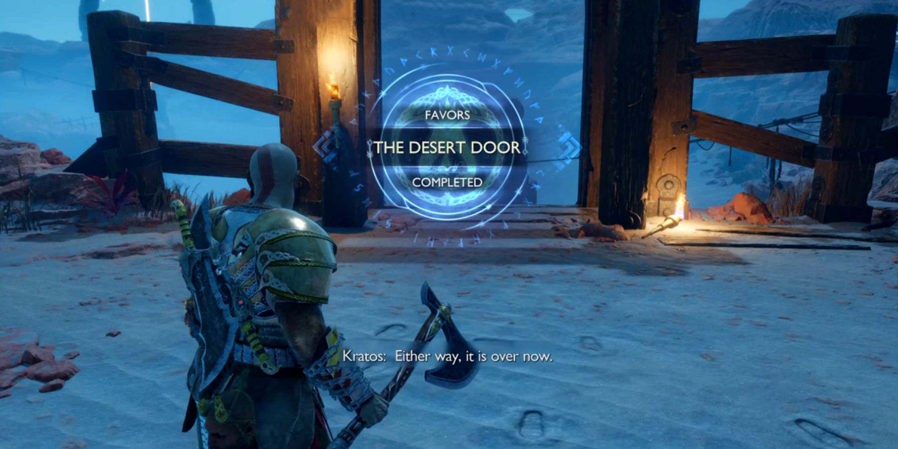 completing the desert door favor in god of war raganarok